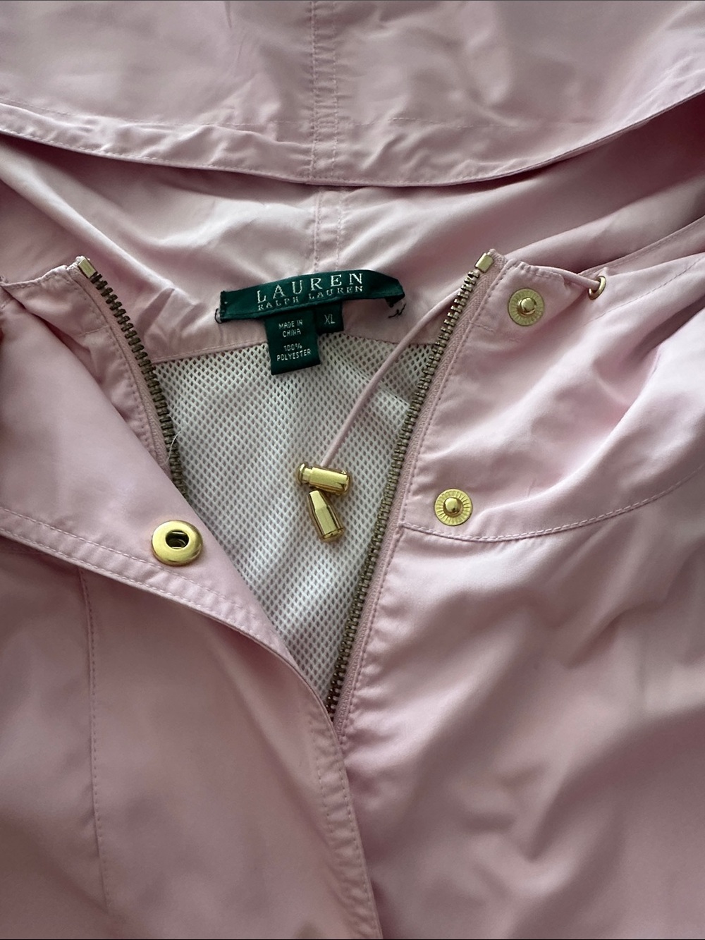 Lauren Ralph Lauren Baby Pink Windbreaker Rain Jacket Windbreaker size XL - Picture 5 of 10